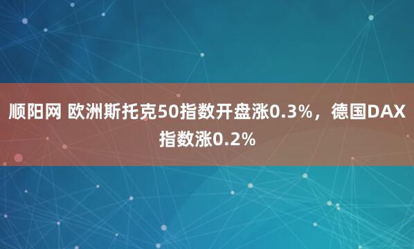 顺阳网 欧洲斯托克50指数开盘涨0.3%，德国DAX指数涨0.2%